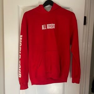 Red Justin bieber purpose tour sweatshirt